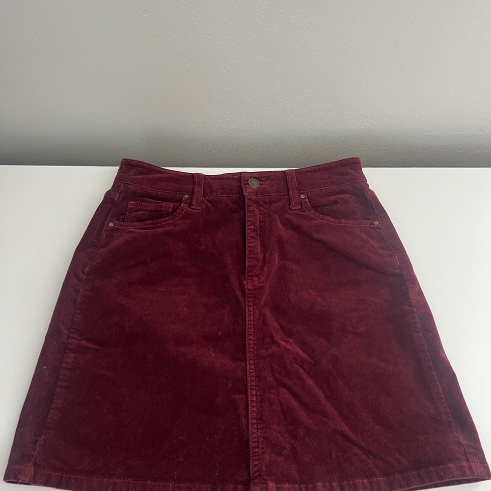 Market & Spruce Wine Corduroy Mini Skirt